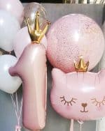 Шар Цифра Розовая корона 102см — изображение 2