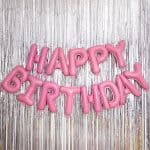 Надпись Happy Birthday Светло розовый 41см